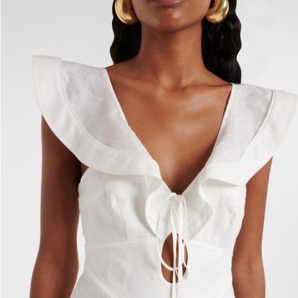 Zimmermann White Maxi Dress with Ruffle Details - Picture 5 of 10